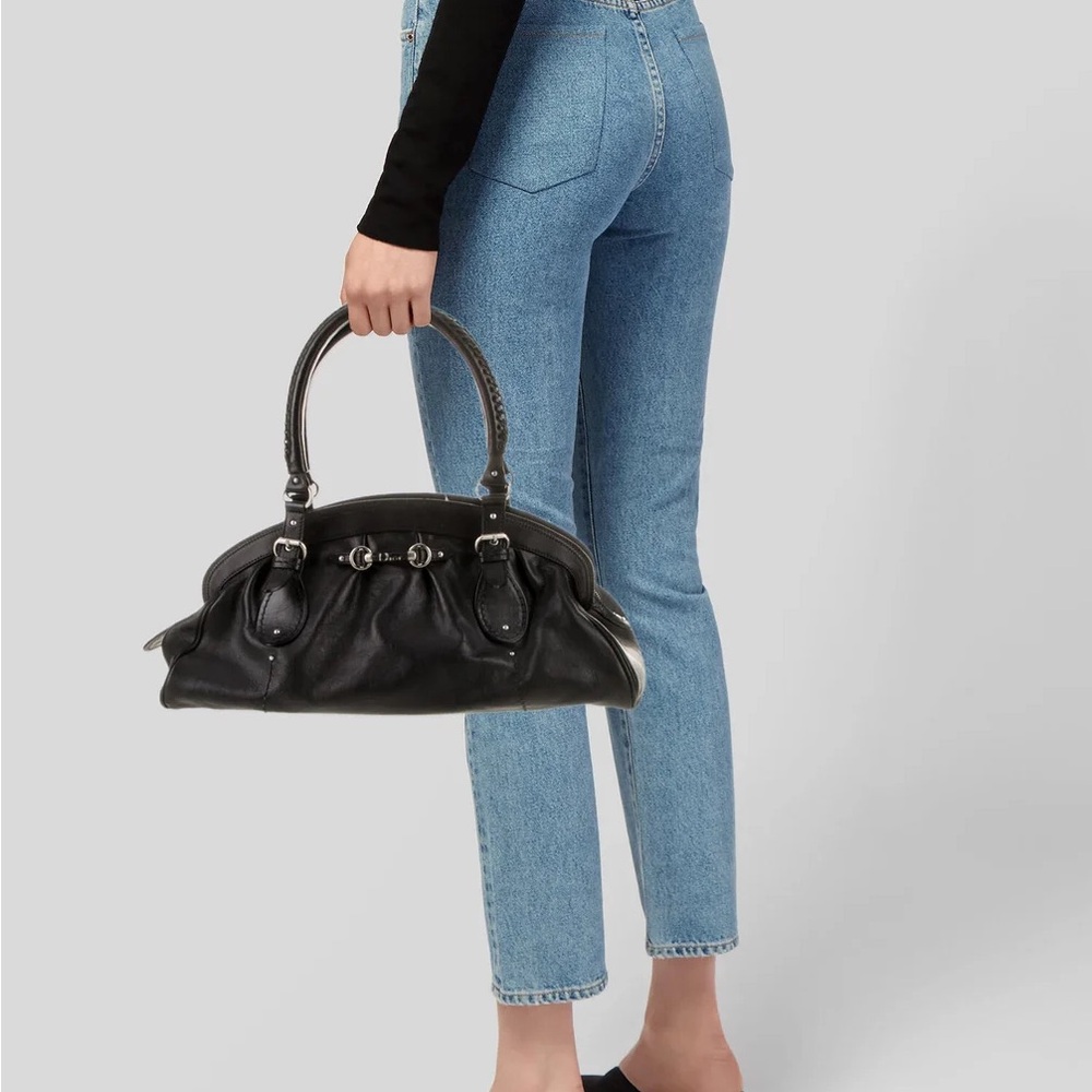 Authentic Christian Dior Leather Shoulder Bag